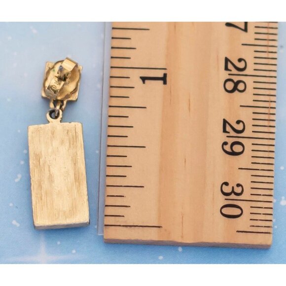 Vintage Elegant Geometric Rhinestone Dangle Earrings | Avon | J23 - Picture 2 of 2